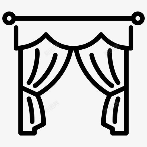窗帘和羊绒檐口窗帘图标svg_新图网 https://ixintu.com 檐口 窗帘 窗帘和羊绒 窗帘店 窗户 门廊
