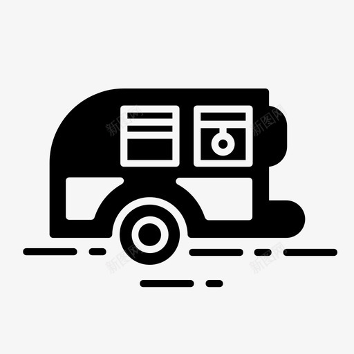 旅行车露营户外图标svg_新图网 https://ixintu.com 户外 拖车 旅游 旅行车 露营
