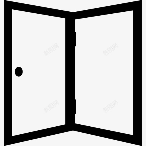 打开的轮廓门建筑物门图标svg_新图网 https://ixintu.com 建筑物 打开的轮廓门 门