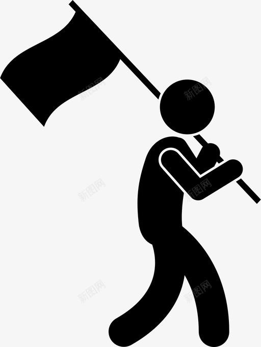 举旗人抬抱图标svg_新图网 https://ixintu.com 举旗人 人 国庆 抬 抱 走