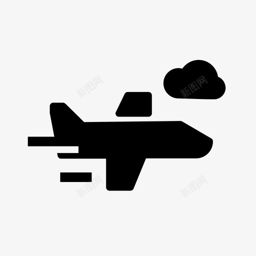 飞机云飞行图标svg_新图网 https://ixintu.com 云 旅行酒店露营固体风格 飞机 飞行