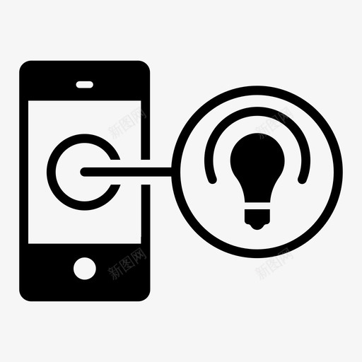 智能灯灯泡控制图标svg_新图网 https://ixintu.com 控制 智能灯 灯泡 移动 移动使用
