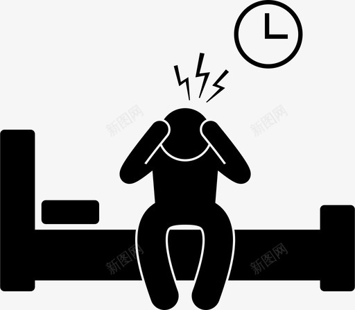 失眠不能头痛图标svg_新图网 https://ixintu.com 不能 失眠 头痛 睡梦 睡眠 问题