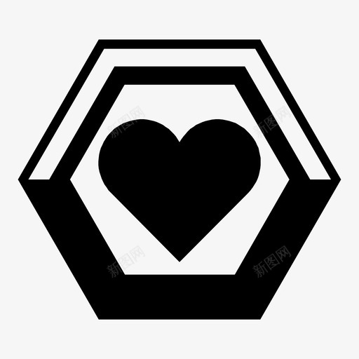 心六边形心形六边形六边形图案和形状图标svg_新图网 https://ixintu.com 六边形图案和形状 心六边形 心形六边形