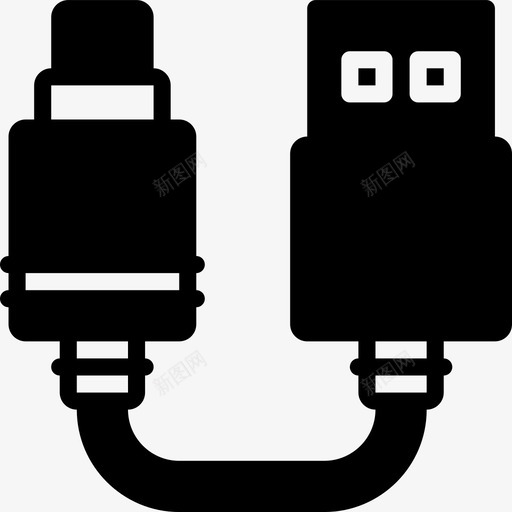 音频到usb电缆连接器图标svg_新图网 https://ixintu.com smashicons连接器电缆实心 电缆 连接器 音频到usb