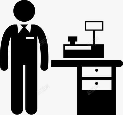 出纳收银机结账图标svg_新图网 https://ixintu.com 低收入工作和职业 出纳 收银机 结账