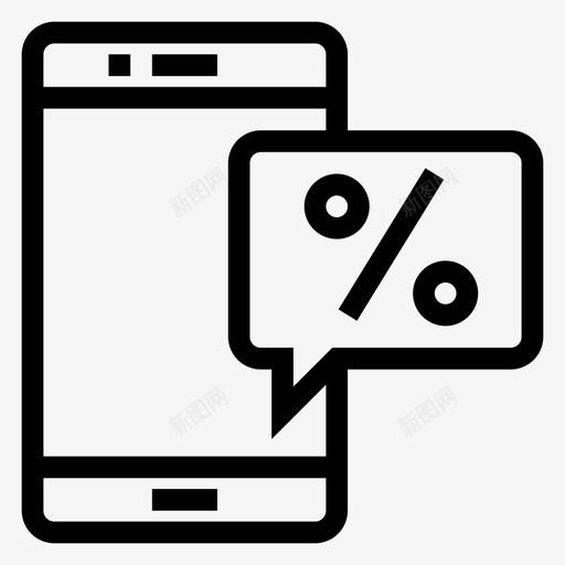 移动电话通讯设备图标svg_新图网 https://ixintu.com 折扣 智能手机 移动电话 设备 购物电子商务线图标 通讯