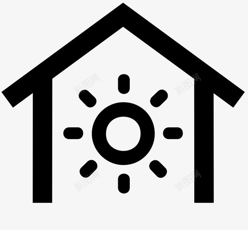 太阳屋公寓家图标svg_新图网 https://ixintu.com 公寓 地方 太阳屋 家 灯