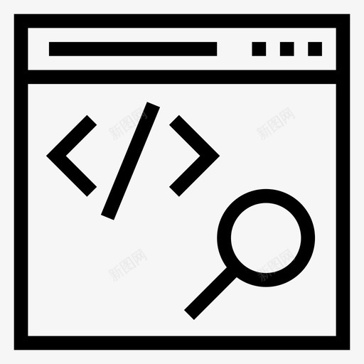 开发代码查找图标svg_新图网 https://ixintu.com 代码 开发 搜索引擎优化营销线图标 放大镜 查找 缩放