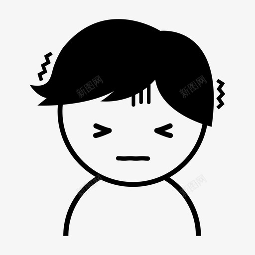 头痛发冷偏头痛图标svg_新图网 https://ixintu.com 偏头痛 发冷 头痛 生病 疼痛 病人