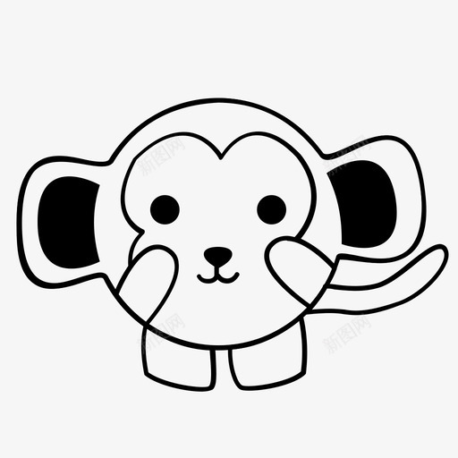 猴子可爱的动物的图标svg_新图网 https://ixintu.com 动物的 可爱的 可爱的动物 愚蠢的 猴子