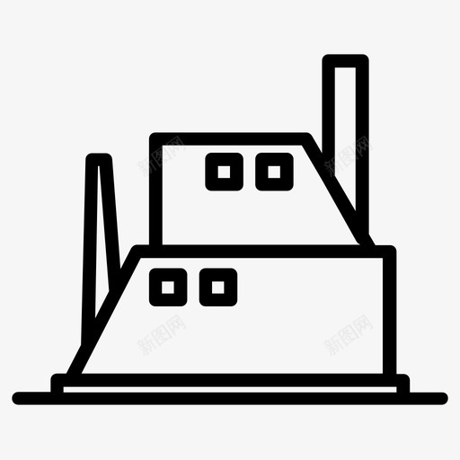 工厂建筑物城市图标svg_新图网 https://ixintu.com 城市 城镇 工厂 建筑物 房屋