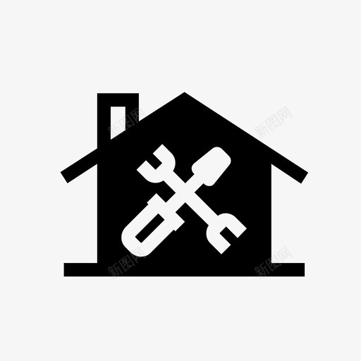 家庭维修房屋服务图标svg_新图网 https://ixintu.com 家庭维修 工具 房屋 服务 迷你图标集2商业商店财务