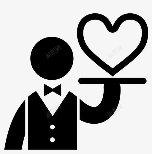 送心爱请求图标svg_新图网 https://ixintu.com 服务 服务员 爱 请求 送心