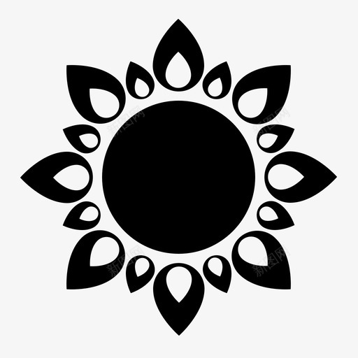 太阳花形状图标svg_新图网 https://ixintu.com 太阳 形状 花