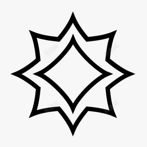 星星高光反光图标svg_新图网 https://ixintu.com 反光 发光 星星 闪亮 高光