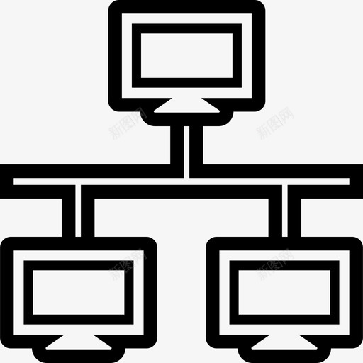 网络pc计算机连接图标svg_新图网 https://ixintu.com lan 网络pc 网络线路 计算机 连接