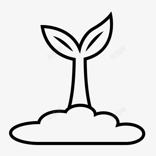 植物农场叶子图标svg_新图网 https://ixintu.com 农场 农场设备 叶子 植物 种子 芽