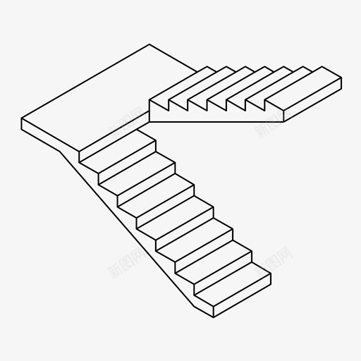 楼梯间上升楼梯图标svg_新图网 https://ixintu.com 上升 台阶 楼梯 楼梯间