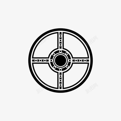 圆盾防御武器图标svg_新图网 https://ixintu.com 剑和武器 圆盾 武器 防御