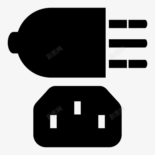 pc电源线60320c13图标svg_新图网 https://ixintu.com 60320 c13 iec pc电源线 接地 电缆