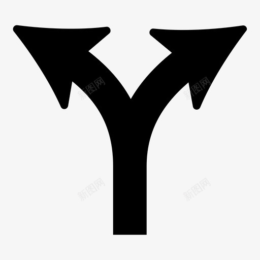 分支选择拆分图标svg_新图网 https://ixintu.com 分支 双向 向上 拆分 箭头和方向 转向 选择