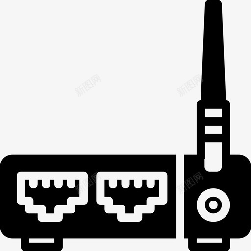 路由器电缆连接器图标svg_新图网 https://ixintu.com smashicons连接器 实心电缆 电缆 路由器 连接器