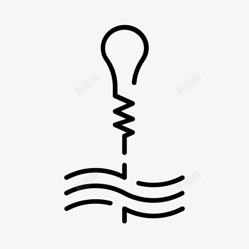 波浪能灯泡能源图标svg_新图网 https://ixintu.com 可再生能源 水电 波浪 波浪能 海洋 灯泡 能源