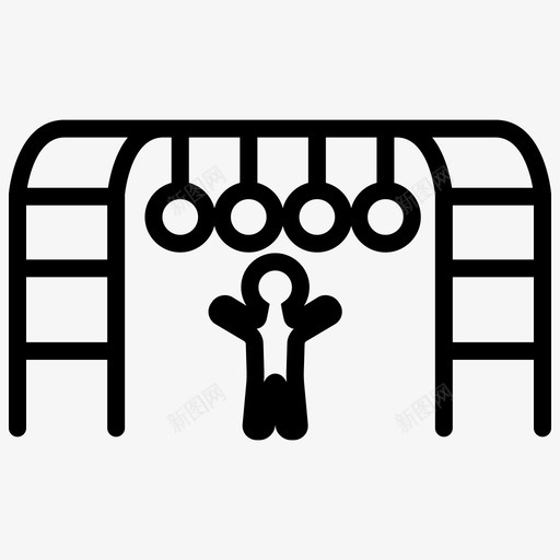 秋千孩子幼儿园图标svg_新图网 https://ixintu.com 孩子 幼儿园 游乐场 秋千