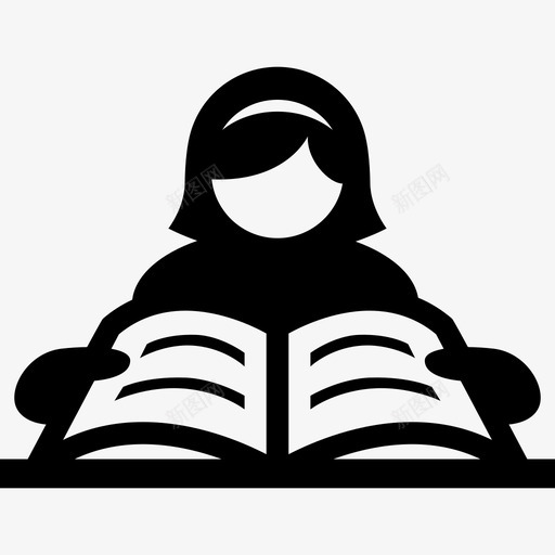 女生学习读书教育图标svg_新图网 https://ixintu.com 女生学习 教育 读书