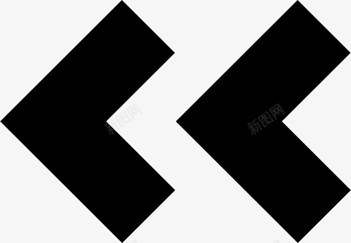 左V形V形双箭头图标svg_新图网 https://ixintu.com V形 双V形 双箭头 左V形