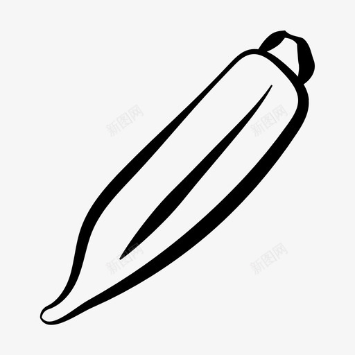 秋葵咖喱手指图标svg_新图网 https://ixintu.com 咖喱 女士 手指 秋葵 蔬菜