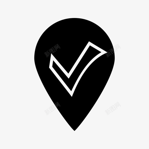 地图针区域向下图标svg_新图网 https://ixintu.com 位置 区域 向下 地图针