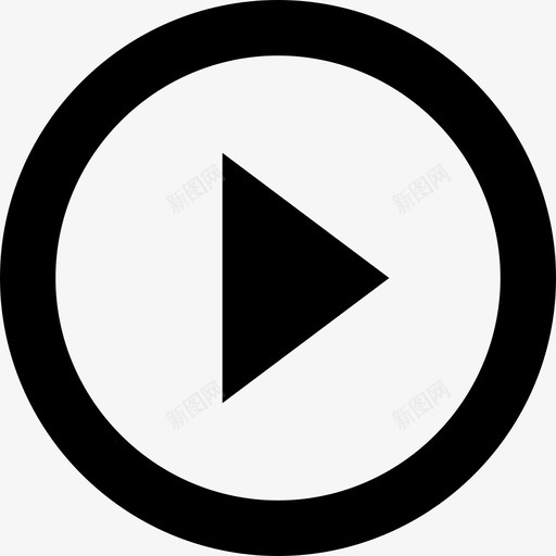 圆内播放按钮材质单色图标svg_新图网 https://ixintu.com 单色 圆内播放按钮 材质设计