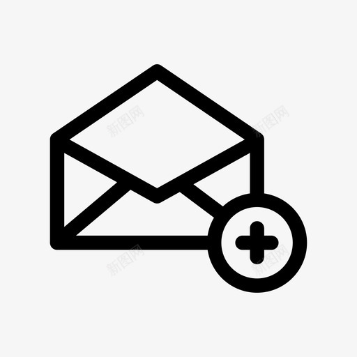 添加邮件信封新邮件图标svg_新图网 https://ixintu.com 信封 打开邮件 新邮件 添加邮件