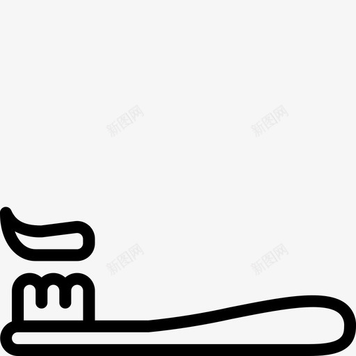 牙刷浴室牙科图标svg_新图网 https://ixintu.com 卫生 卫生间 洗手间 浴室 浴室物品轮廓 牙刷 牙科