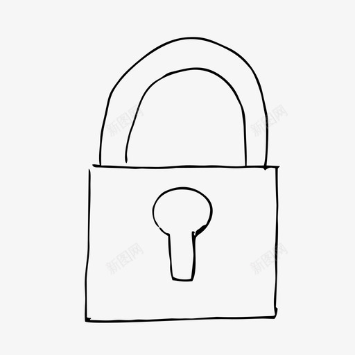 锁封闭手绘图标svg_新图网 https://ixintu.com 封闭 我的女儿收藏 手绘 素描 锁 锁孔