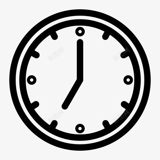 七点钟时间图标svg_新图网 https://ixintu.com 七点 时间 等等 钟