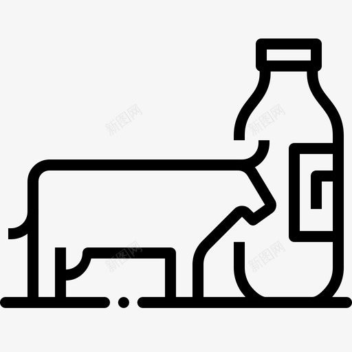 乳制品奶瓶奶牛图标svg_新图网 https://ixintu.com 乳制品 农业 奶牛 奶瓶 牛奶