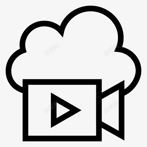 云视频控制监视器图标svg_新图网 https://ixintu.com 云视频 云计算线图标 天气 控制 监视器 设置 选项