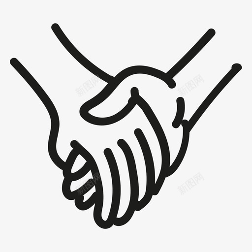 牵手合作朋友图标svg_新图网 https://ixintu.com 合作 帮助 支持 朋友 爱 牵手