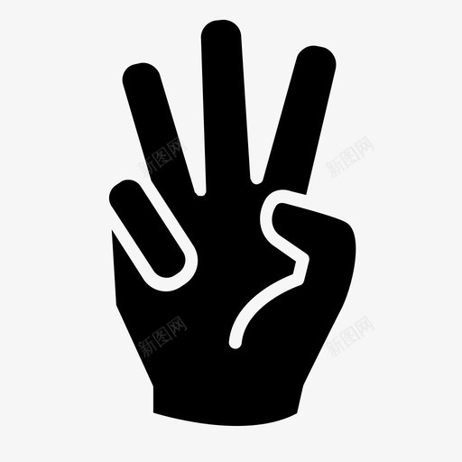 三指数数手立体式图标svg_新图网 https://ixintu.com 三指 手立体式 数数