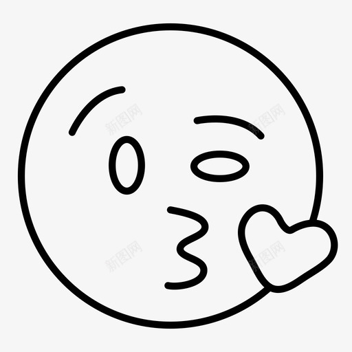 吻脸表情符号亲吻图标svg_新图网 https://ixintu.com 亲吻 吻脸 爱 表情符号