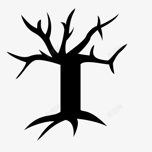 幽灵树恐怖万圣节图标svg_新图网 https://ixintu.com 万圣节 幽灵树 恐怖