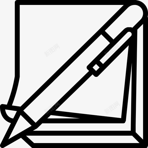 钢笔和便笺便利贴文具图标svg_新图网 https://ixintu.com 便利贴 文具 文具外框收藏 钢笔和便笺