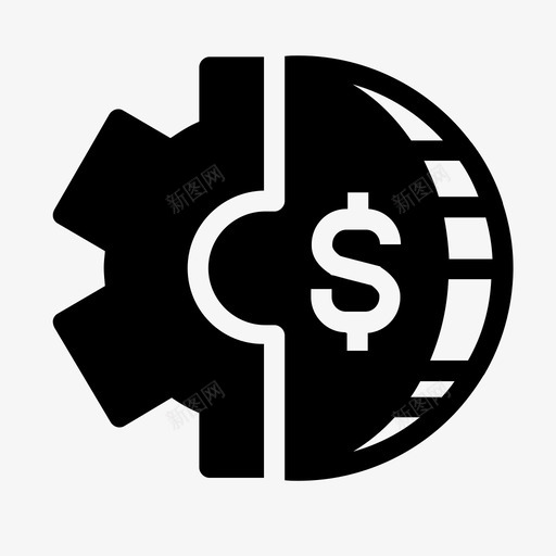货币设置商业齿轮图标svg_新图网 https://ixintu.com 商业 机制 货币硬币金融符号坚实的风格 货币设置 齿轮