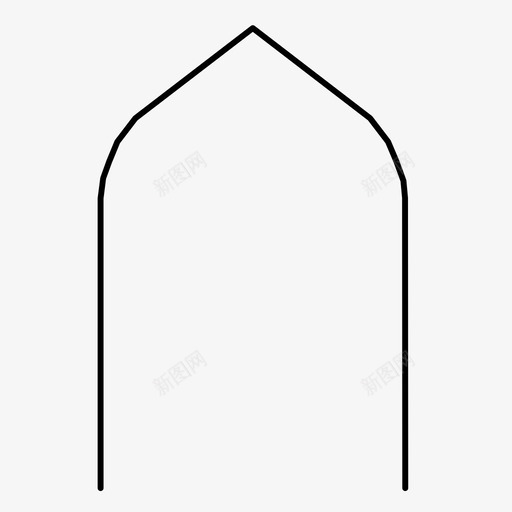 尖拱阿拉伯花纹建筑图标svg_新图网 https://ixintu.com 伊斯兰图案 哥特式 尖拱 建筑 门 阿拉伯花纹