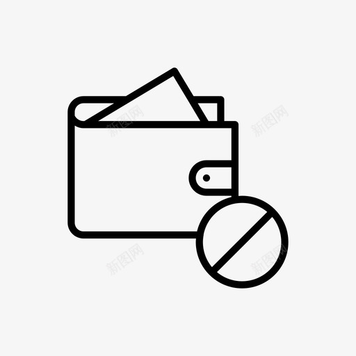 拒绝付款现金金钱图标svg_新图网 https://ixintu.com 拒绝付款 现金 金钱 钱包