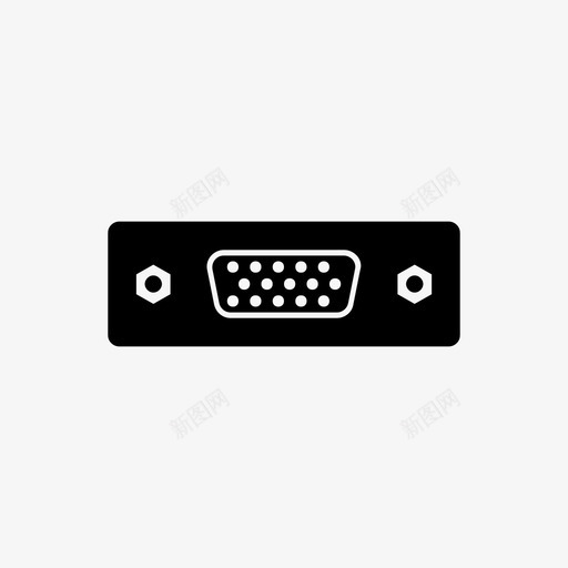 vga端口电缆连接器图标svg_新图网 https://ixintu.com vga端口 电缆 电脑硬件 连接器