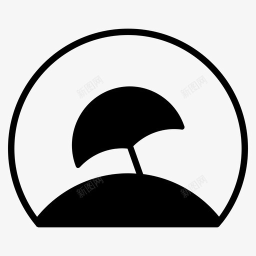 夏天海滩假日图标svg_新图网 https://ixintu.com 假日 假期 夏天 太阳 杂项iv字形 海滩